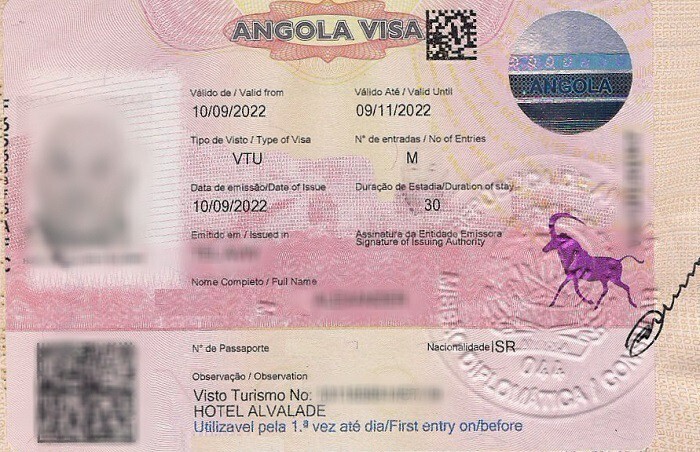 thủ tục xin visa Angola