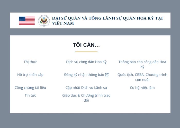 Kiểm tra website chính thức của Đại sứ quán để biết họ cấp loại visa nào