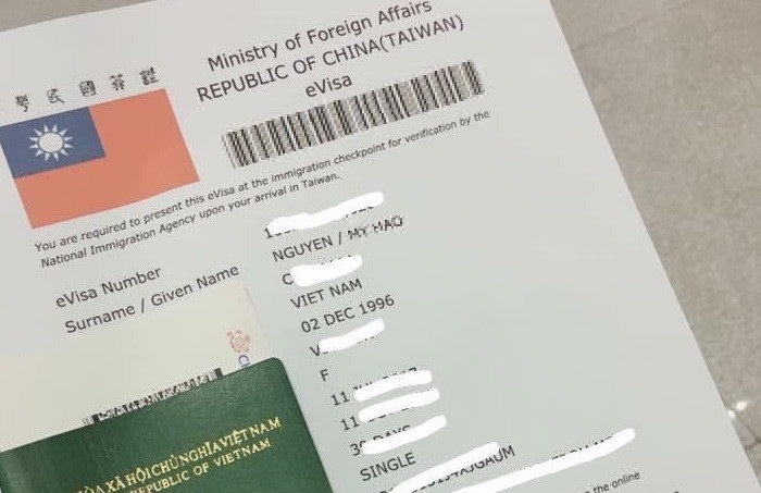 visa Quan Hồng Đài Loan
