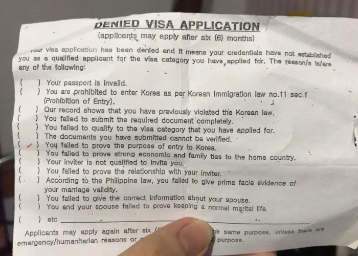 Cách xử lý khi bị từ chối visa Hàn Quốc